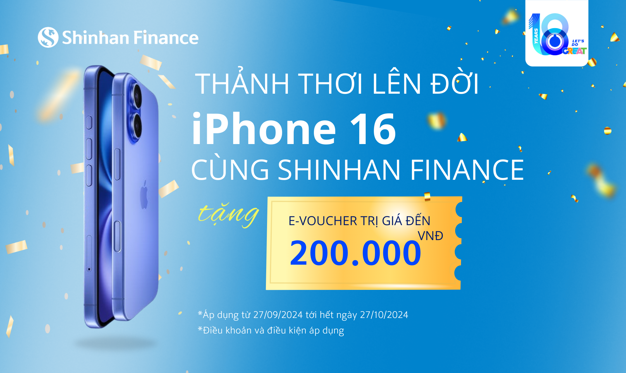 Thảnh thơi lên đời iPhone 16 cùng Shinhan Finance